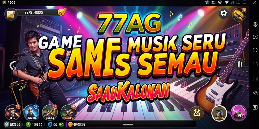 Tampilan gameplay 77AG dengan berbagai tantangan musik yang menghibur.