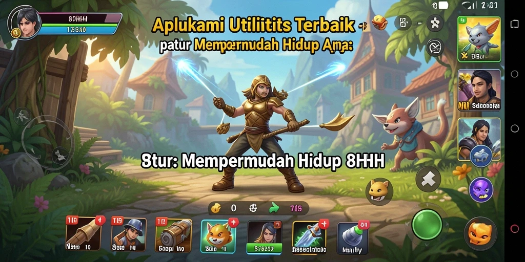 Tampilan antarmuka pengguna yang simpel dan fungsional dari 8HHH.