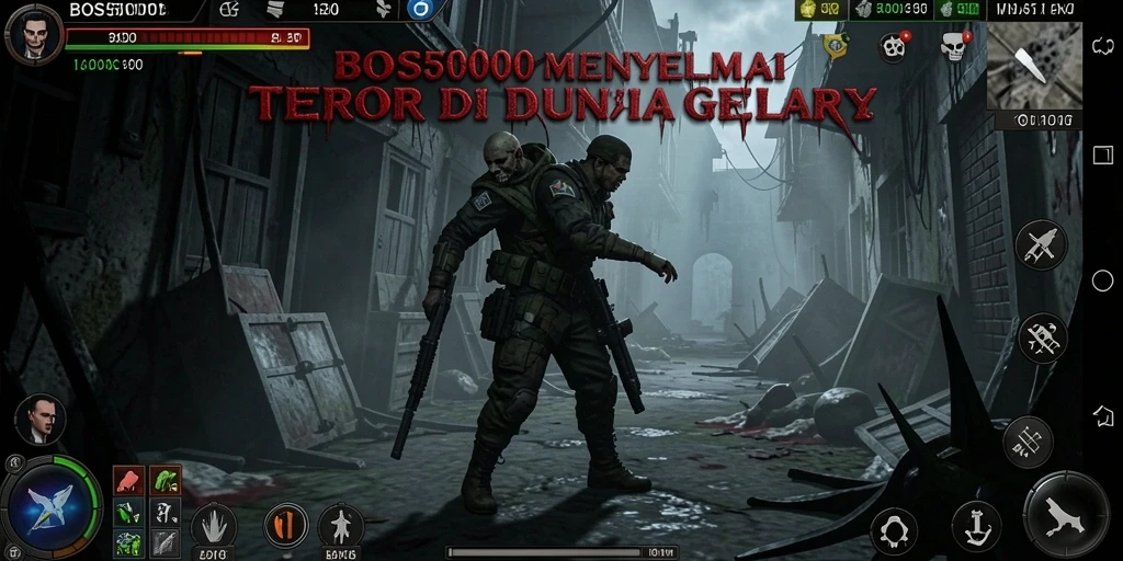 Tangkapan layar menunjukkan momen menegangkan dalam gameplay BOS5000.