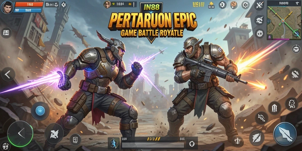 Gameplay seru dalam pertempuran Battle Royale di IN88.