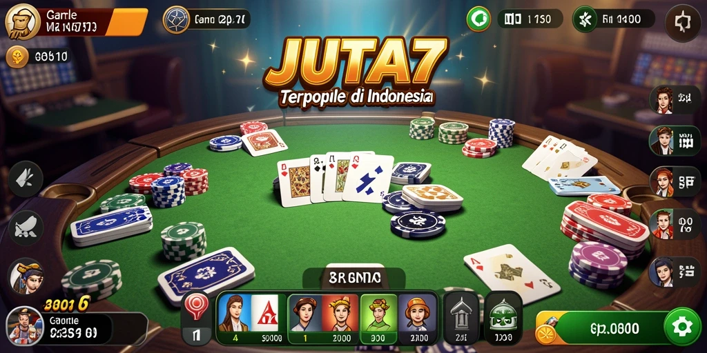 Screenshot JUTA7 menampilkan pengalaman bermain Gaple yang seru.