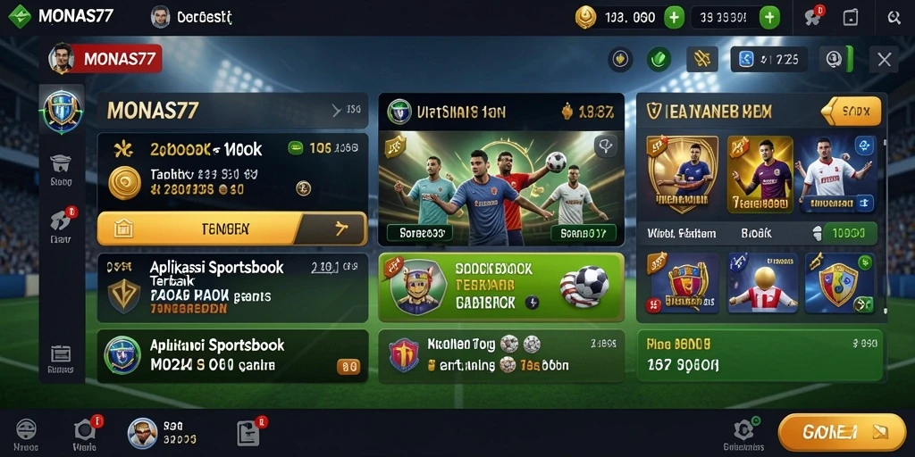 Screenshot gameplay MONAS77 menampilkan opsi taruhan olahraga yang beragam.