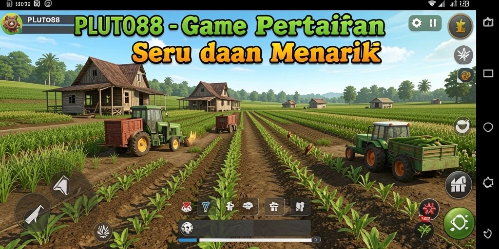 Tampilan gameplay <strong>PLUTO88</strong> dengan aktivitas bertani yang seru.