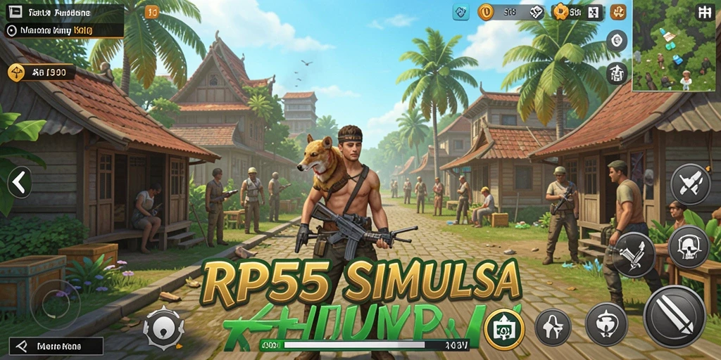 Tampilan gameplay menarik dari RP55 yang menggambarkan simulasi kehidupan.