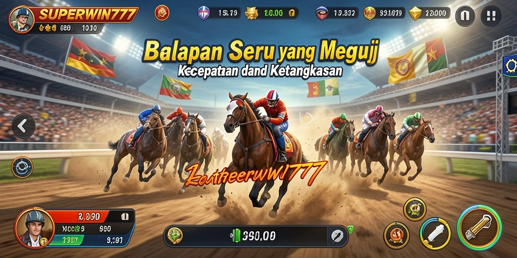 Tampilan gameplay balapan yang seru dan mendebarkan di SUPERWIN777.