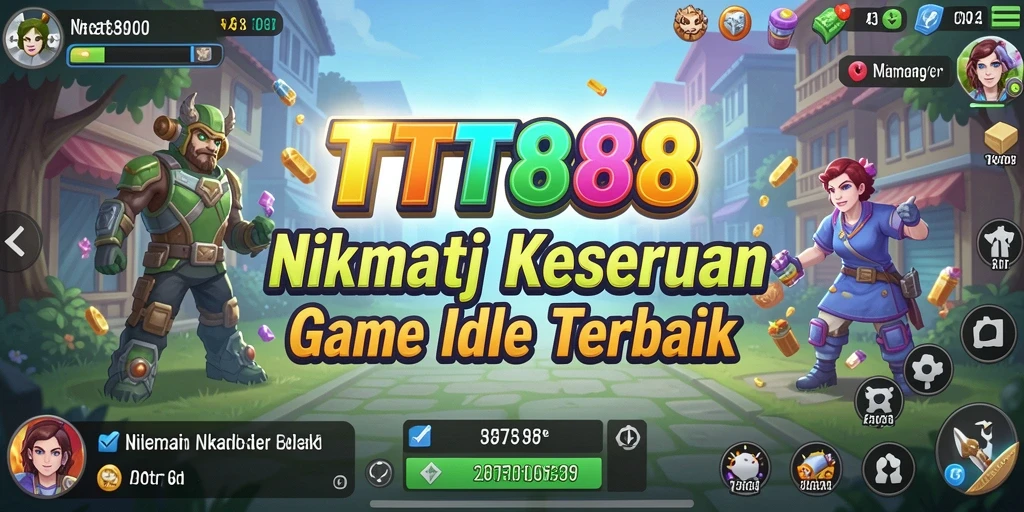 Screenshot utama TTT888 menunjukkan karakter sedang berkembang dengan efek visual yang menarik.